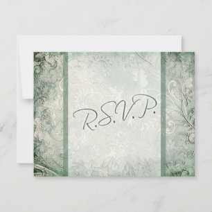 Green and Ivory Floral Reply Card