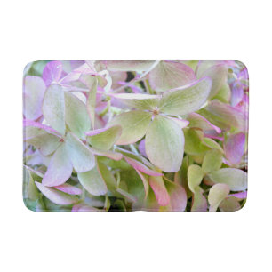 Green and Lavender Hydrangea Floral Bath Mat