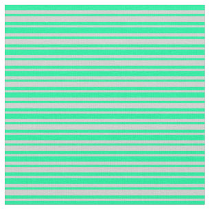 Green and Light Grey Coloured Lined Pattern Fabric