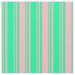 Green and Light Pink Lined Pattern Fabric