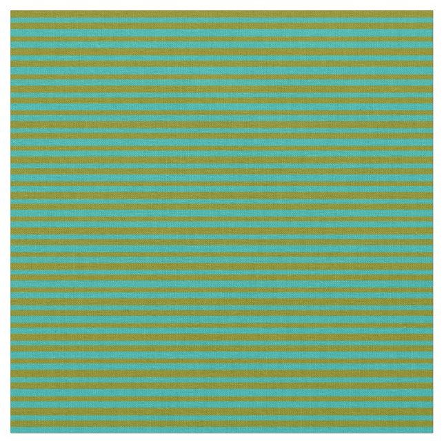 Green and Light Sea Green Coloured Stripes Fabric (Close Up)