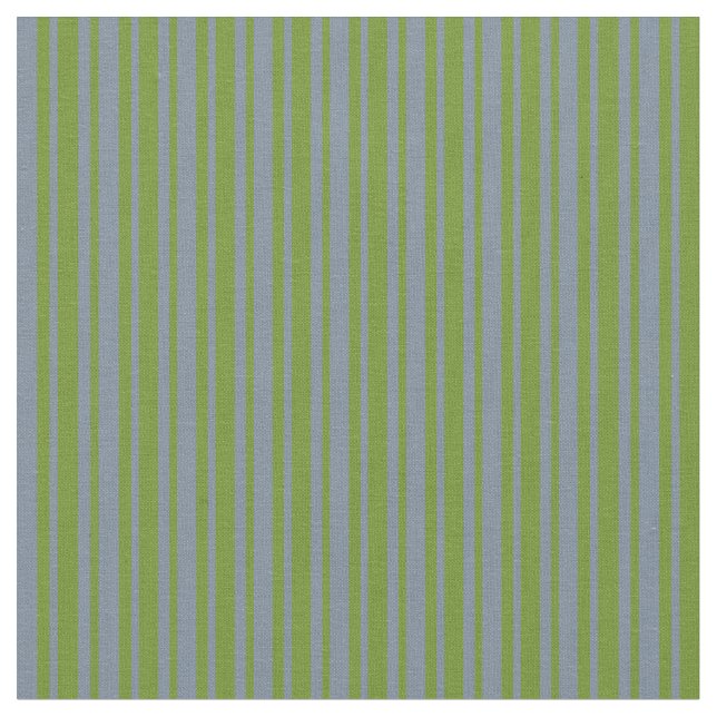 Green and Light Slate Grey Coloured Lines Fabric (Close Up)
