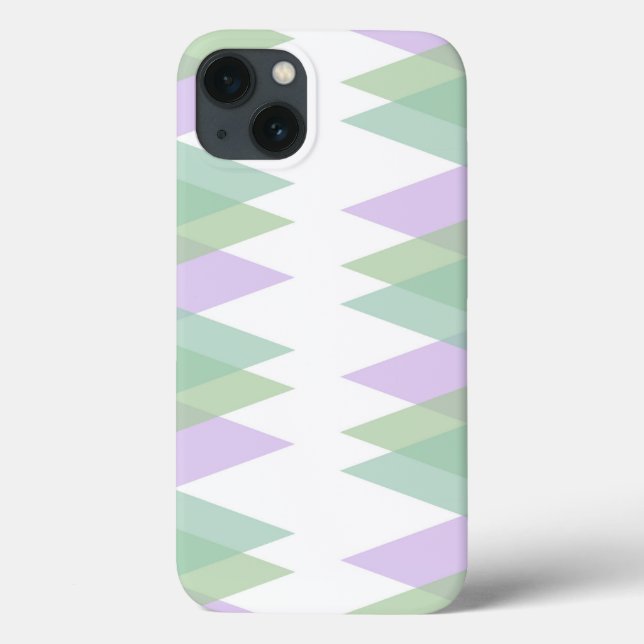 Green and lilac triangles Case-Mate iPhone case (Back)