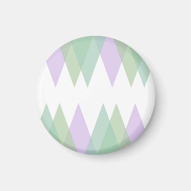 Green and lilac triangles magnet (Front)