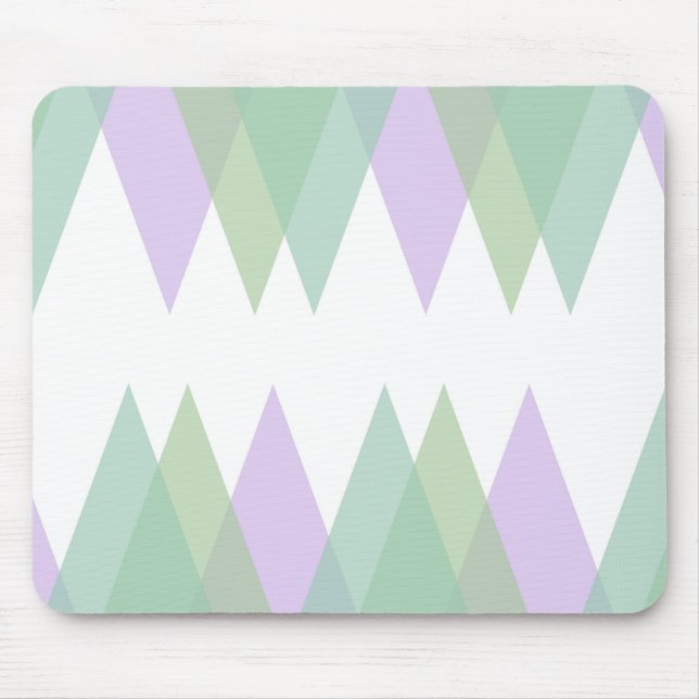 Green and lilac triangles mouse pad (Front)