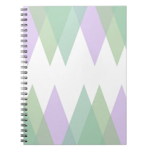 Green and lilac triangles notebook