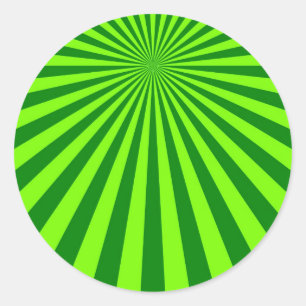 Green and Lime Funky Striped Abstract Art Classic Round Sticker