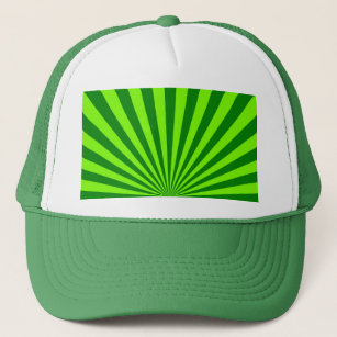 Green and Lime Funky Striped Abstract Art Trucker Hat