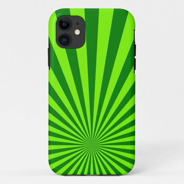 Green and Lime Funky Stripes Seamless Case-Mate iPhone Case (Back)