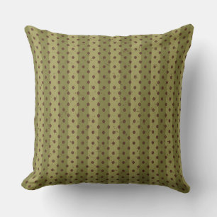 Green and Maroon Striped Polka Dots Cushion