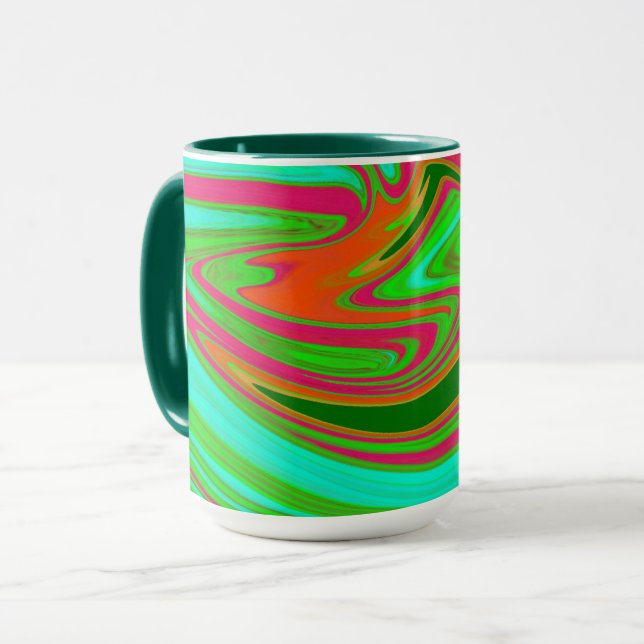 Green and Maroon Swirl Mug (Front Left)
