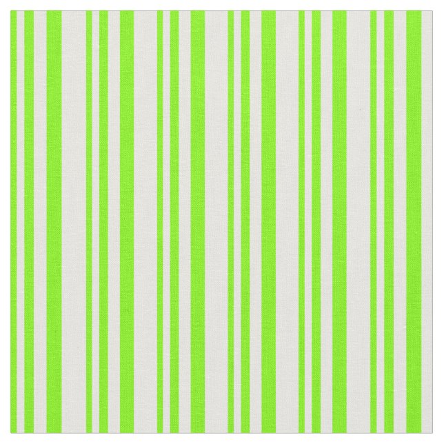 Green and Mint Cream Coloured Stripes Fabric (Close Up)