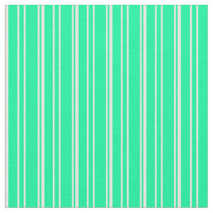 Green and Mint Cream Coloured Stripes Pattern Fabric