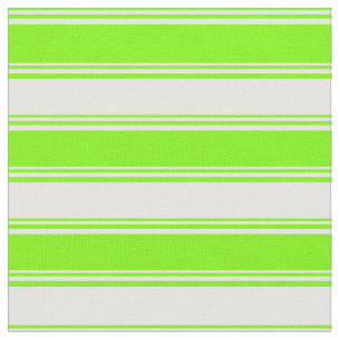 Green and Mint Cream Pattern of Stripes Fabric