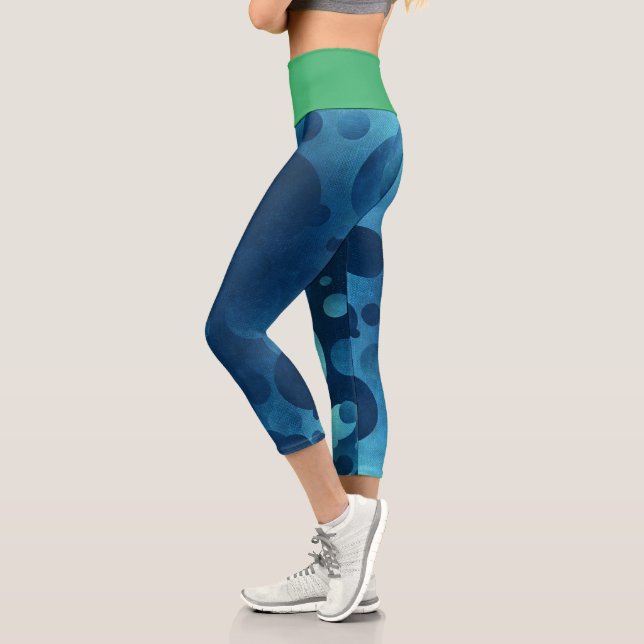 Green And Mixed Colour Capri Leggings (Left)