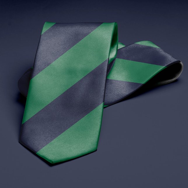 Green and Navy Blue Stripes Tie (Creator Uploaded)