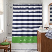 Green and Navy Stripes Monogram
