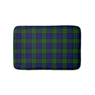 Green and navy Tartan Bath Mat