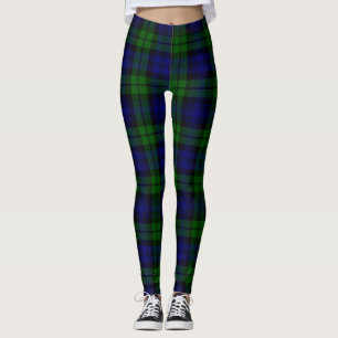 Green and navy Tartan Leggings