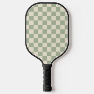 Green and Off White Chequerboard Pickleball Paddle