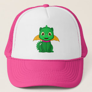 Green And Orange Chibi Dragon Trucker Hat
