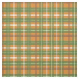 Green and Orange Fall Plaid Fabric