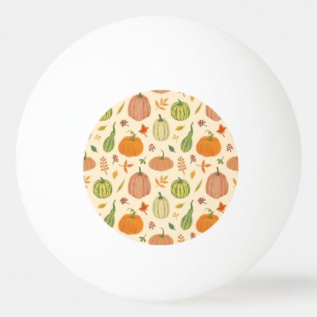 Green and orange pumpkins, seamless pattern. ping pong ball (Front)