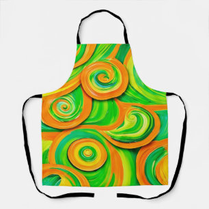 Green and Orange Spiral Apron