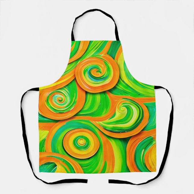Green and Orange Spiral Apron (Front)