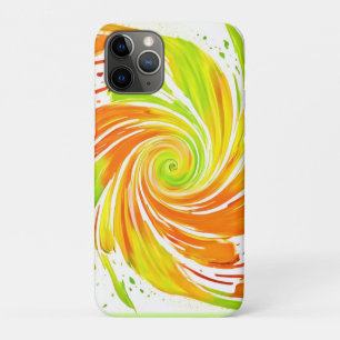 Green and Orange Spiral Design iPhone 11 Pro Case