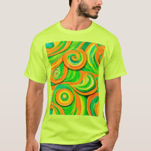 Green and Orange Spiral T-Shirt