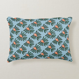 Green and Orange Twin Fin Fish Decorative Cushion