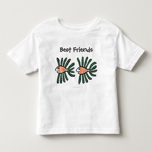 Green and Orange Twin Fin Fish Toddler T-Shirt (Front)