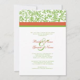 Green and Orange Wedding Invitation