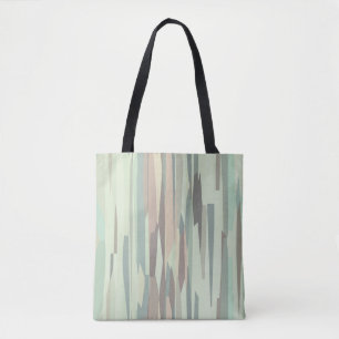 green and peach Abstract Stripes Tote Bag