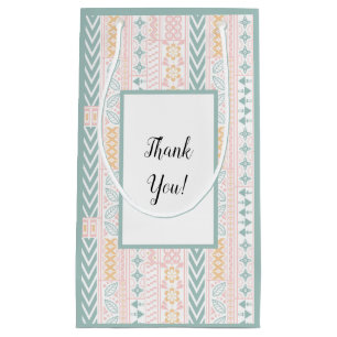 Green and Peach Geometric Small Gift Bag