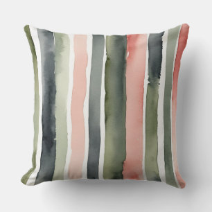 Green and Peach stripes Cushion