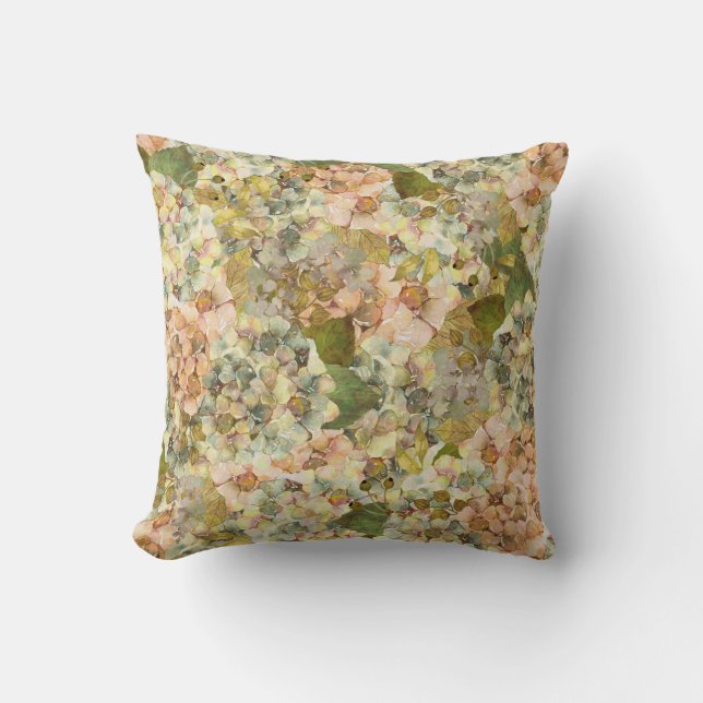 GREEN AND PEACH THROW PILLOW (Front)