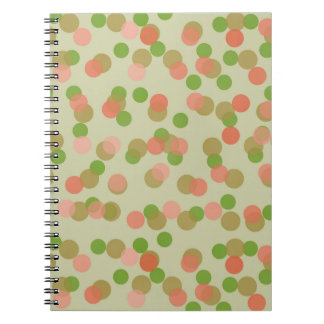 Green and Peachy Pink Polka Dots Notebook