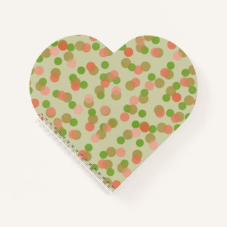 Green and Peachy Pink Polka Dots Notebook