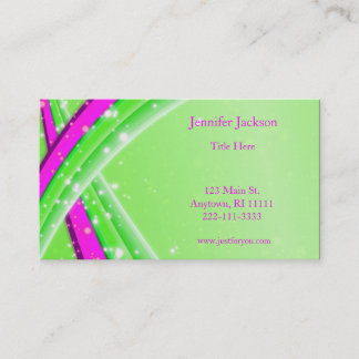 Green and Pink Abstract Business Cards