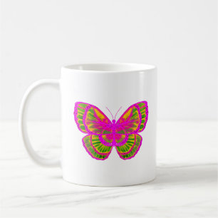 Green and Pink Butterfly Coffee Mug