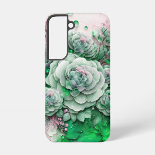 Green and Pink Cactus Succulent Samsung Galaxy Case