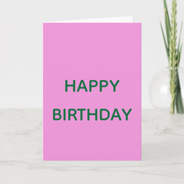 Green and Pink Card (Front)