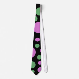 green and pink circles tie