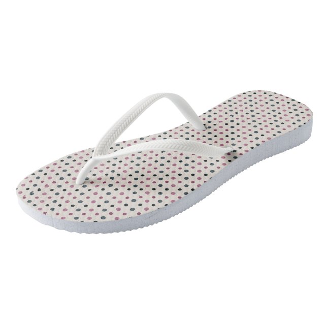 Green and Pink Dots Thongs (Angled)