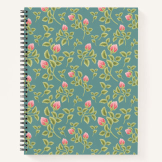 Green and Pink Floral  Notebook