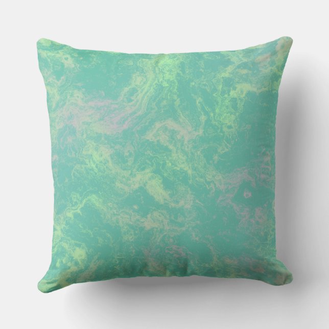 green and pink Marble abstract Cushion (Back)