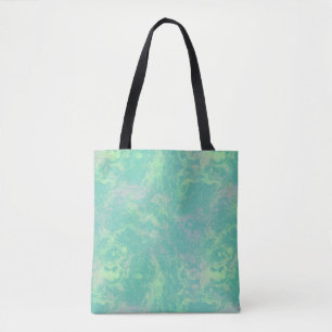 Green and pink Marble Swirl Abstract Tote Bag
