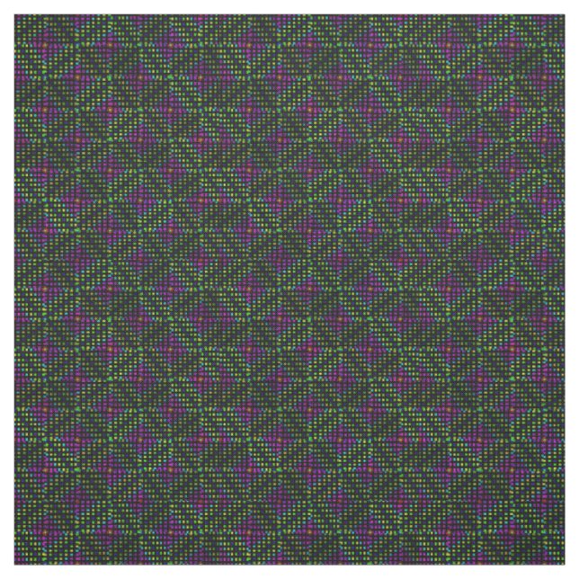 Green And Pink Moroccan Diamond Design, Fabric (Swatch)